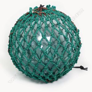 Huge antique hand blown Japanese glass fishing net floats