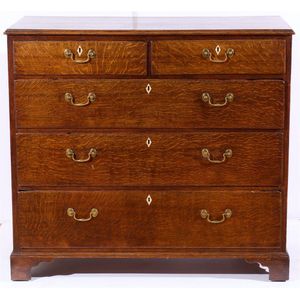 A LIMED OAK MINIATURE CHEST OF DRAWERS, LATE 19TH/EARLY 20TH CENTURY,  moulded edge top above three d
