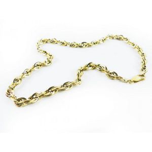 14K Gold Filled Tube Anchor Chain Necklace for Jewelry Making, 15.8 Inches