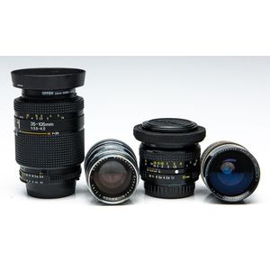 A hard camera case containing various lenses and other related&hellip;