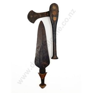 Hatchet with sword, Congo, 34 cm & 39 cm