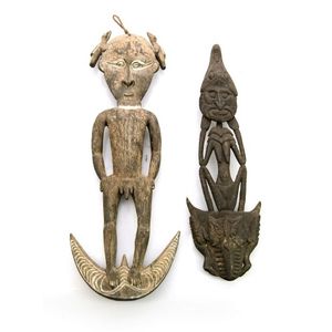 Sepik Food Hooks: Crocodile, Snake, Male Figure & Birds - New Guinean -  Tribal