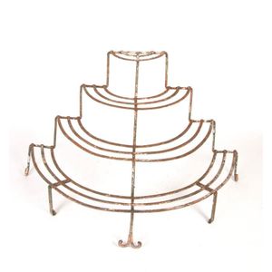 A green painted cast iron four tier, demi-lune pot plant stand,…