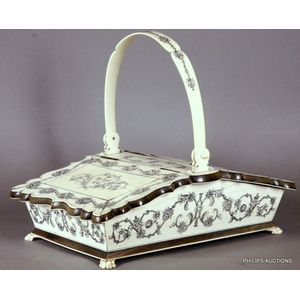 An Anglo-Indian Vizagapatam ivory and Lac engraved sewing box,…