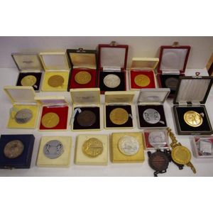 Collection of 20 Men's Fencing medallions circa 1950s-60s,…