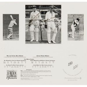 The Openers, signed prints of Bill Brown & Arthur Morris. Bob…