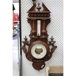 Antique French Barometer/ thermometer, approx 73 cm high