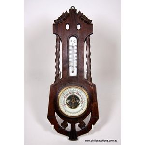 A vintage German aneroid wall barometer, 20th century, the…