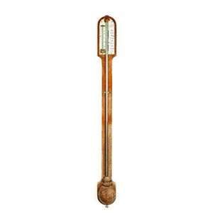 A Victorian mahogany stick barometer, a Victorian mahogany…