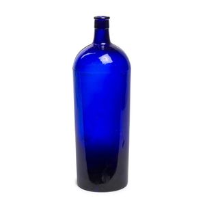 A pharmaceutical bottle, hand blown blue cobalt glass, 19th…