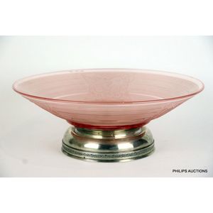 An Art Deco Muller Freres bowl with a .950 silver stand, circa&hellip;