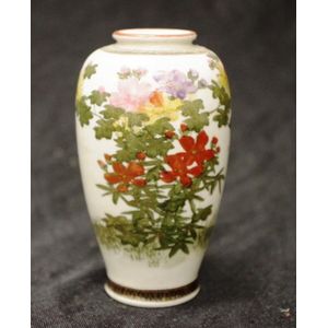 Japanese Satsuma painted posy vase painted blossom decoration,…