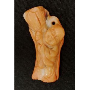 Chinese carved coral figural toggle / pendant height 5.5 cm.