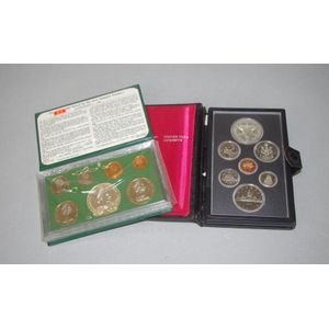 Two annual coin sets including silver coins Canada 1982 and New…