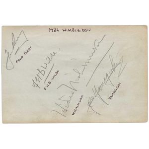 1934 Wimbledon Autograph Pages with 6 Signatures - Sporting - Tennis ...