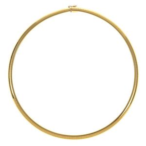 Italian 14ct Gold Omega Collar with Polished Finish - Necklace/Chain ...