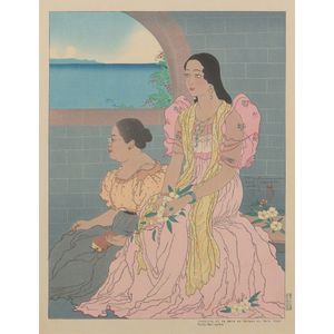 Paul Jacoulet (1896-1960), circa 1950, Joaquina et SA mere au…