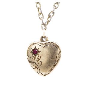 Vintage Circa 1950s Heart Locket with Belcher Chain 9 Carat Gold