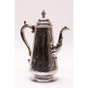 Georgian Old Sheffield Plated coffee pot, ornate decoration and…