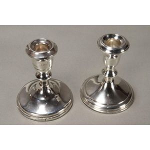 Two American sterling silver candlesticks, hallmarked sterling,…