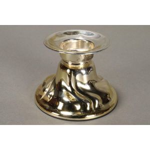 German gilt sterling silver squat candlestick, with spreading…