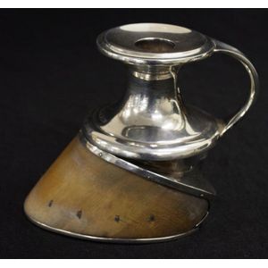 Edward VII sterling horse hoof form candlestick Sheffield 1909,…