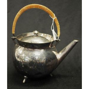 Dresser style silver plate cauldron teapot marked to base with…