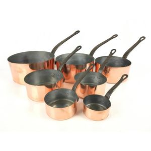 Copper French Saucepans Set - 7 Pieces - Copper - Metalware