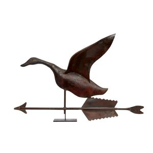 An interesting provincial copper weather vane, in the form of a…