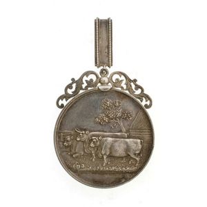 19th century silver Agricultural medal. Unmarked and depicting…