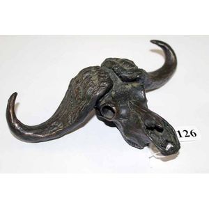 Mick Doellinger, (b. 1956, Germany) 'Cape Buffalo Skull' bronze…