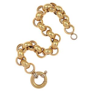 An Italian gold bracelet, the belcher link bracelet finished…