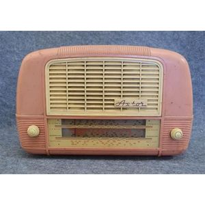 An Astor pink and cream valve radio 240v serial number n/a, 19…