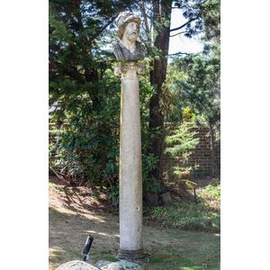 A very impressive and finely carved Carrara marble bust of Mars,…
