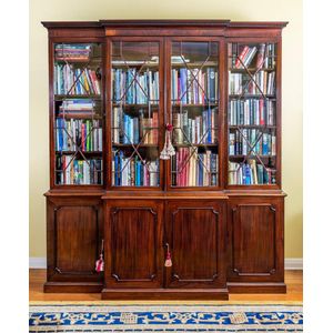 A George III mahogany breakfront bookcase, English circa 1770&hellip;