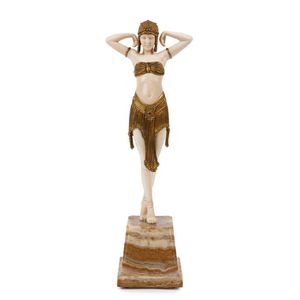 Demetre Chiparus (1886-1947) dancing figure, carved ivory and…