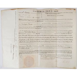 1857 Grant By Purchase of Land in Dunolly, John Carter of…