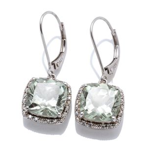 Jasmine Clip Earrings with Detachable Green Amethyst Drops