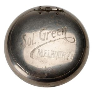 Tobacco Holder, with 'Sol Green/ Melbourne' on lid. Fair/Good…