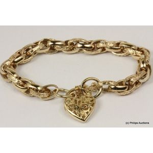 A lovely fancy link padlock bracelet, 9ct yellow gold, designed…