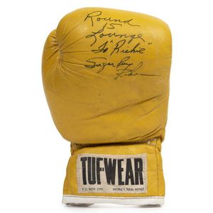 James Bonecrusher Smith Signed Everlast Boxing Glove: Champion 1986-87  Inscription