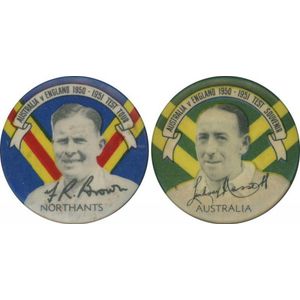 1950-51 Argus badges 'Australia V England 1950-51 test Tour'…