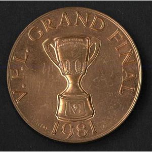 Carlton: 1981 38 mm bronze medallion with 'VFL Grand…