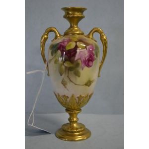 Royal Worcester Rose Decorated Two Handled Vase - Royal Worcester ...