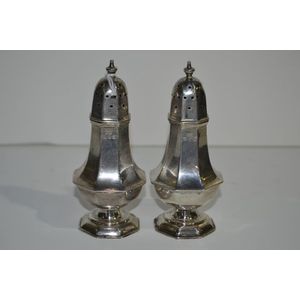 1876 Birmingham Hallmarked Silver Salt & Pepper Shakers - Condiment ...