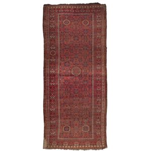 An exceptional Turkoman, Beshir, knotted carpet, produced in…