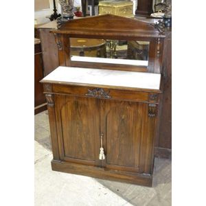A Regency rosewood and marble top chiffonier of fine quality