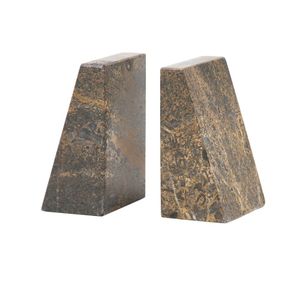 Pair of Postmodern bookends, solid marble., Italy, c 1980s, 15.&hellip;