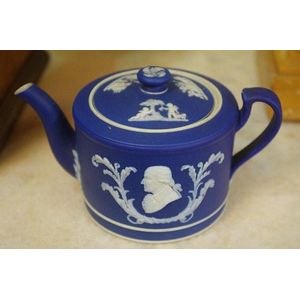 Wedgwood Sage Green Jasperware, Miniature Teapot