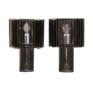 Tom Dixon pair of punch wall lights, sectional polished steel,…